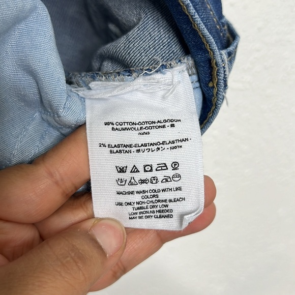 Free People We the Free Cropped Distressed Skinny Jeans Raw Hem Size 25 - Picture 9 of 11